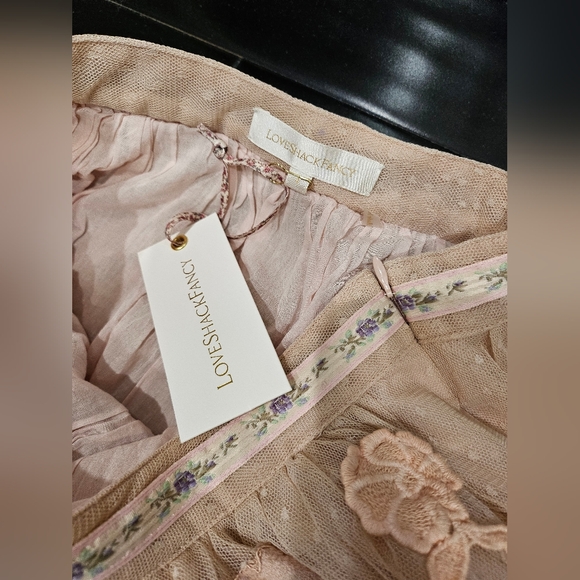 Loveshackfancy LSF rowena tulle floral 3d midi skirt 4 - Picture 4 of 5